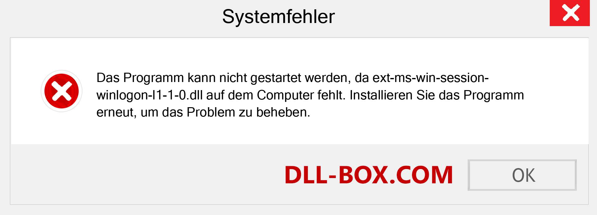 ext-ms-win-session-winlogon-l1-1-0.dll-Datei fehlt?. Download für Windows 7, 8, 10 - Fix ext-ms-win-session-winlogon-l1-1-0 dll Missing Error unter Windows, Fotos, Bildern